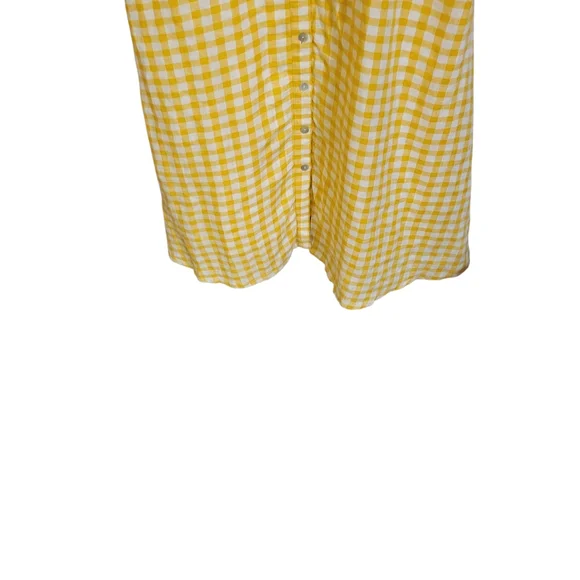 Cynthia Rowley Yellow Gingham Linen Midi Dress - Picture 5 of 8